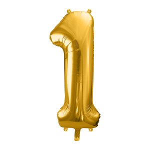 Foil Balloon Number ''1'', 86cm, goldFoil Balloon Number ''1'', 86cm, gold
