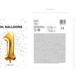 Foil Balloon Number ''1'', 86cm, gold