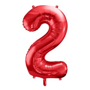 Foil Balloon Number ''2'', 86cm, red