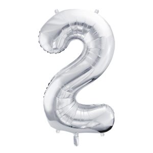 Foil Balloon Number ''2'', 86cm, silverFoil Balloon Number ''2'', 86cm, silver