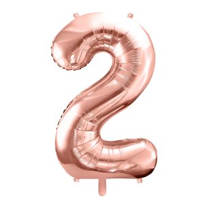 Foil Balloon Number ''2'', 86cm, rose gold