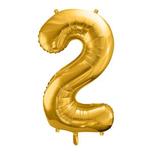 Foil Balloon Number ''2'', 86cm, goldFoil Balloon Number ''2'', 86cm, gold