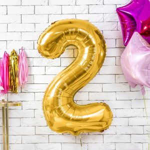 Foil Balloon Number ''2'', 86cm, gold