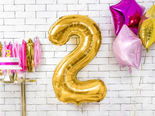 Foil Balloon Number ''2'', 86cm, gold