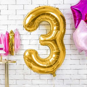 Foil Balloon Number ''3'', 86cm, gold