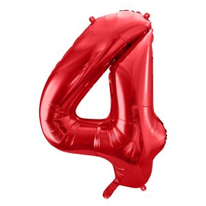 Foil Balloon Number ''4'', 86cm, red