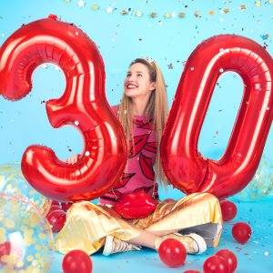 Foil Balloon Number ''4'', 86cm, red