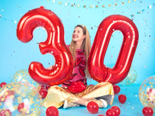 Foil Balloon Number ''4'', 86cm, red