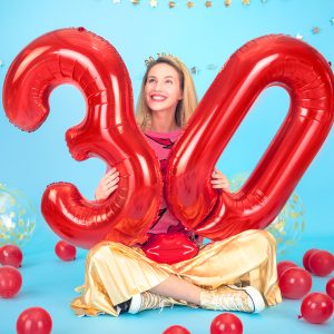 Foil Balloon Number ''4'', 86cm, red