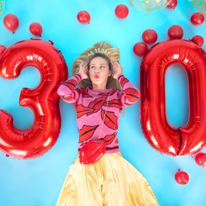 Foil Balloon Number ''4'', 86cm, red