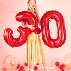 Foil Balloon Number ''4'', 86cm, red