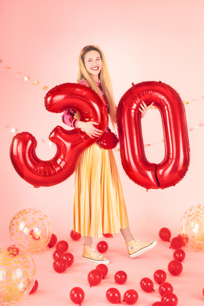 Foil Balloon Number ''4'', 86cm, red