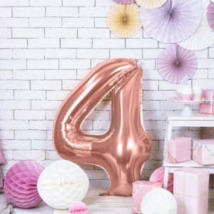 Foil Balloon Number ''4'', 86cm, rose gold