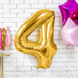 Foil Balloon Number ''4'', 86cm, gold