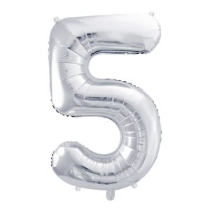 Foil Balloon Number ''5'', 86cm, silver