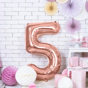 Foil Balloon Number ''5'', 86cm, rose gold