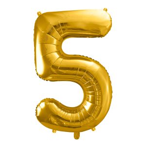 Foil Balloon Number ''5'', 86cm, gold