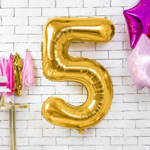 Foil Balloon Number ''5'', 86cm, gold