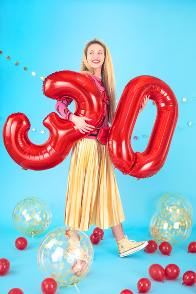 Foil Balloon Number ''6'', 86cm, red