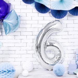 Foil Balloon Number ''6'', 86cm, silver