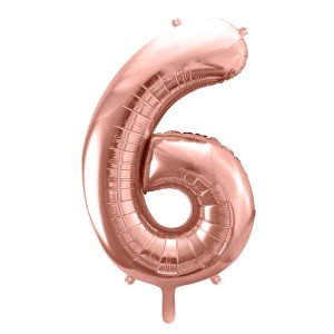 Foil Balloon Number ''6'', 86cm, rose gold