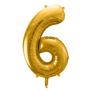 Foil Balloon Number ''6'', 86cm, gold