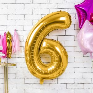 Foil Balloon Number ''6'', 86cm, gold