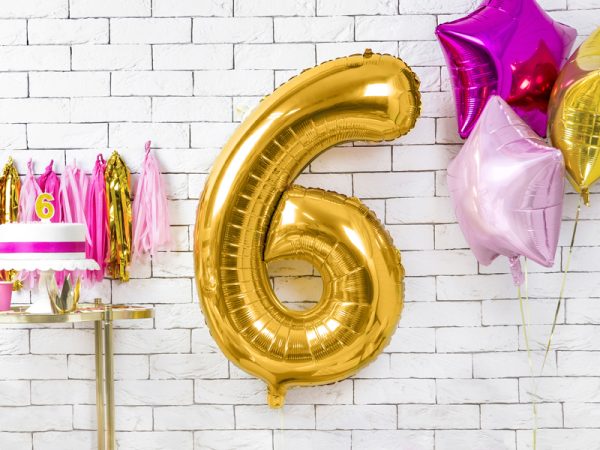Foil Balloon Number ''6'', 86cm, gold
