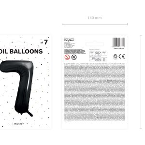Foil Balloon Number ''7'', 86cm, black