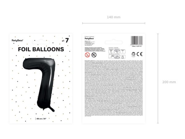 Foil Balloon Number ''7'', 86cm, black