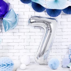 Foil Balloon Number ''7'', 86cm, silver