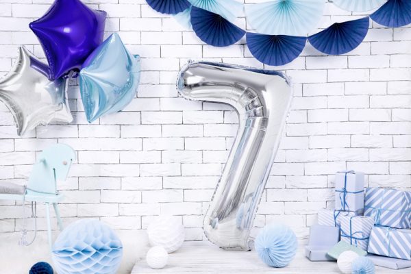 Foil Balloon Number ''7'', 86cm, silver