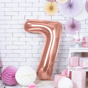 Foil Balloon Number ''7'', 86cm, rose gold