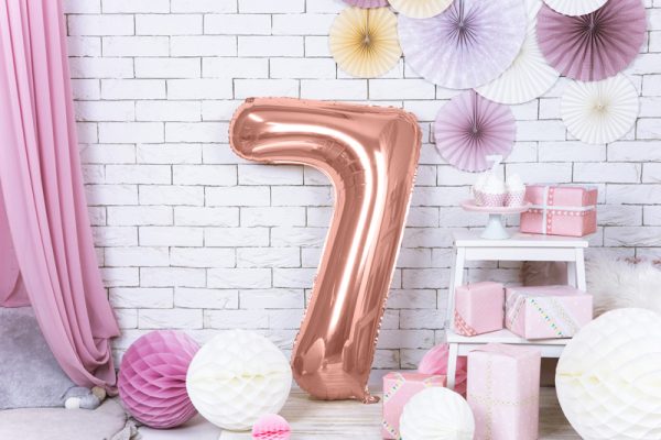 Foil Balloon Number ''7'', 86cm, rose gold