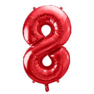 Foil Balloon Number ''8'', 86cm, red
