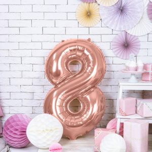 Foil Balloon Number ''8'', 86cm, rose gold