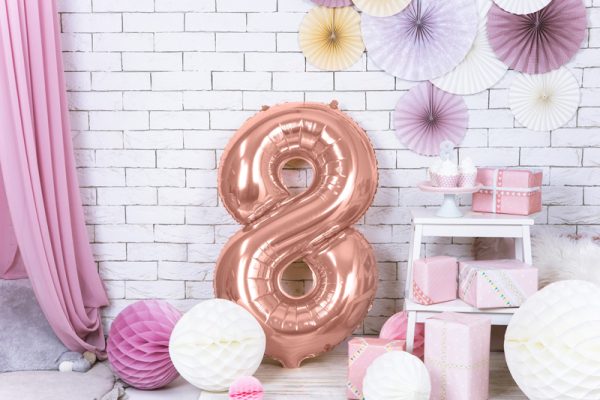 Foil Balloon Number ''8'', 86cm, rose gold