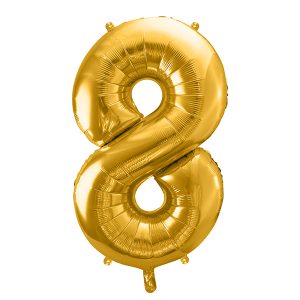 Foil Balloon Number ''8'', 86cm, gold