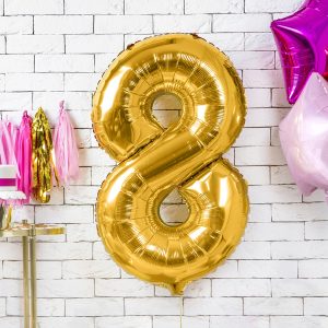 Foil Balloon Number ''8'', 86cm, gold
