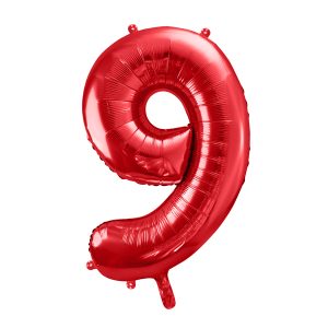 Foil Balloon Number ''9'', 86cm, red