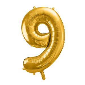 Foil Balloon Number ''9'', 86cm, gold