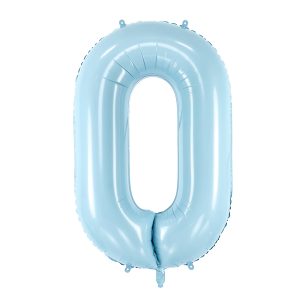 Foil Balloon Number ''0'', 86cm, light blue