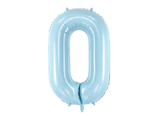Foil Balloon Number ''0'', 86cm, light blue