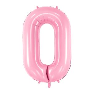 Foil Balloon Number ''0'', 86cm, pink