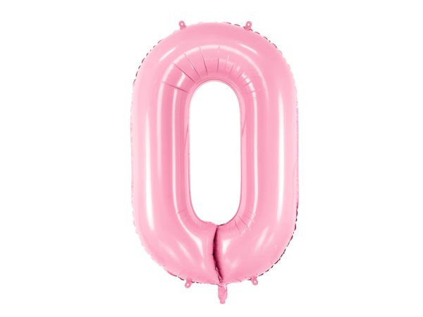 Foil Balloon Number ''0'', 86cm, pink
