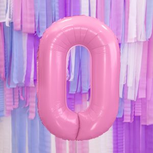 Foil Balloon Number ''0'', 86cm, pink