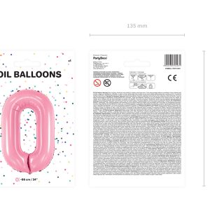 Foil Balloon Number ''0'', 86cm, pink