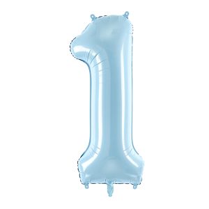 Foil Balloon Number ''1'', 86cm, light blue