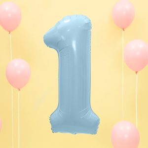 Foil Balloon Number ''1'', 86cm, light blue