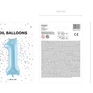 Foil Balloon Number ''1'', 86cm, light blue